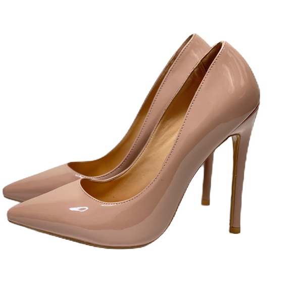 Lovris Woman's Pointed Toe Patent Pumps sz 7 blush pink - Picture 10 of 12